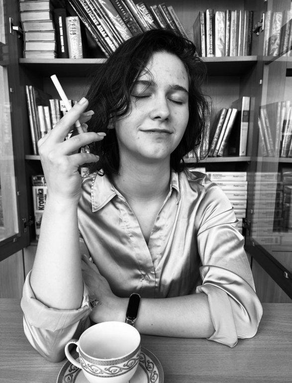 Zdjęcie przedstawiające Wisławę Szymborską, w wykonaniu klasy IV TE